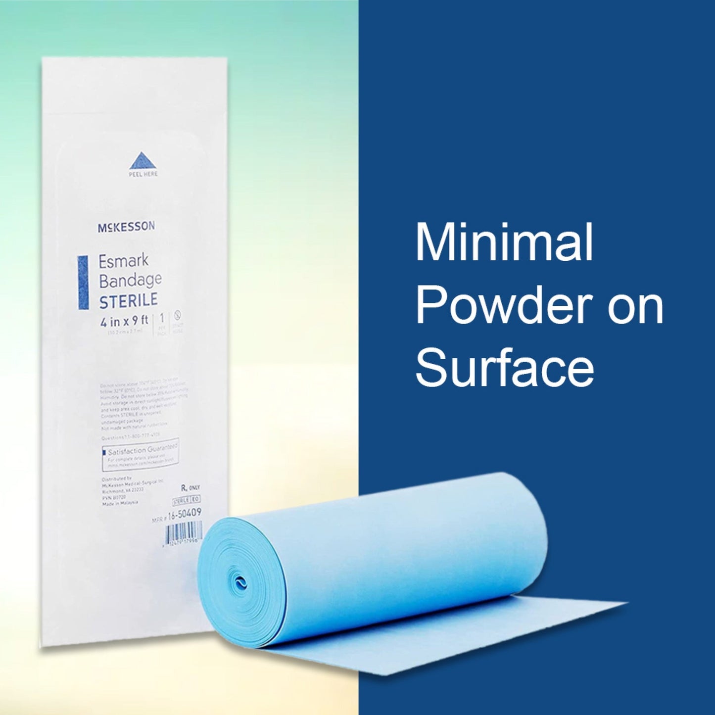 Esmark Compression Bandage McKesson 4 Inch X 3 Yard No Closure Blue Sterile High Compression, Packaging Type- Each