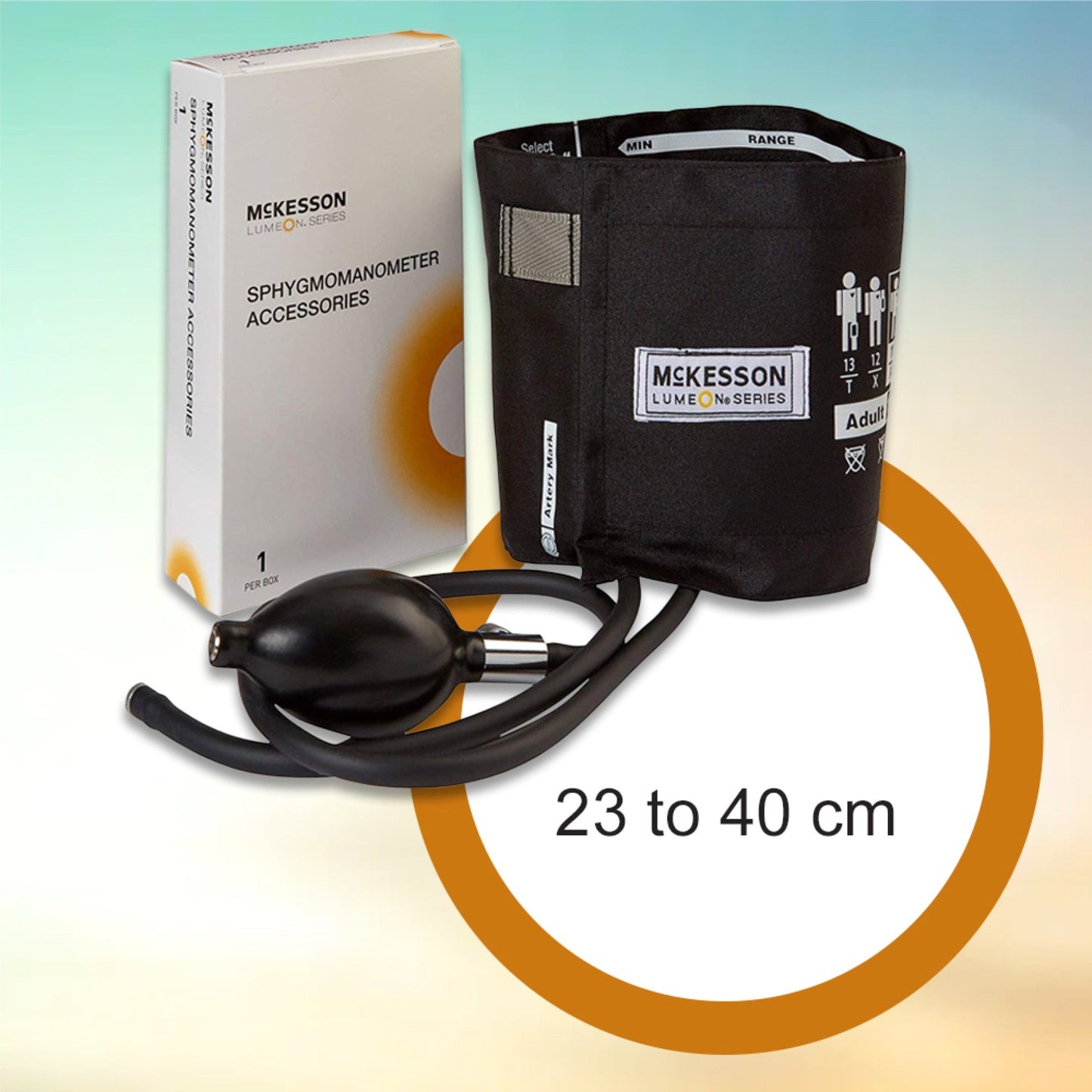 Reusable Blood Pressure Cuff and Bulb McKesson LUMEON 23 to 40 cm Arm Nylon Cuff Adult Cuff, Packaging Type- Box