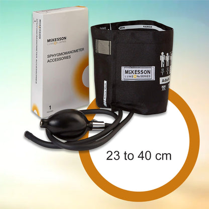 Reusable Blood Pressure Cuff and Bulb McKesson LUMEON 23 to 40 cm Arm Nylon Cuff Adult Cuff, Packaging Type- Box