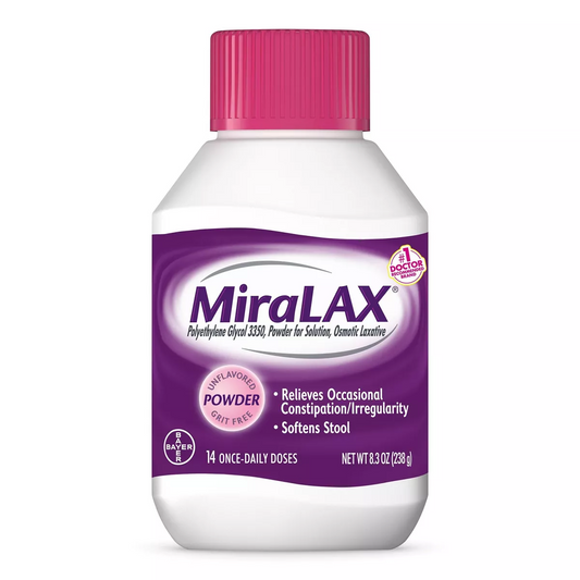 Miralax Gentle Constipation Relief without Harsh Side Effects Osmotic Laxative Powder
