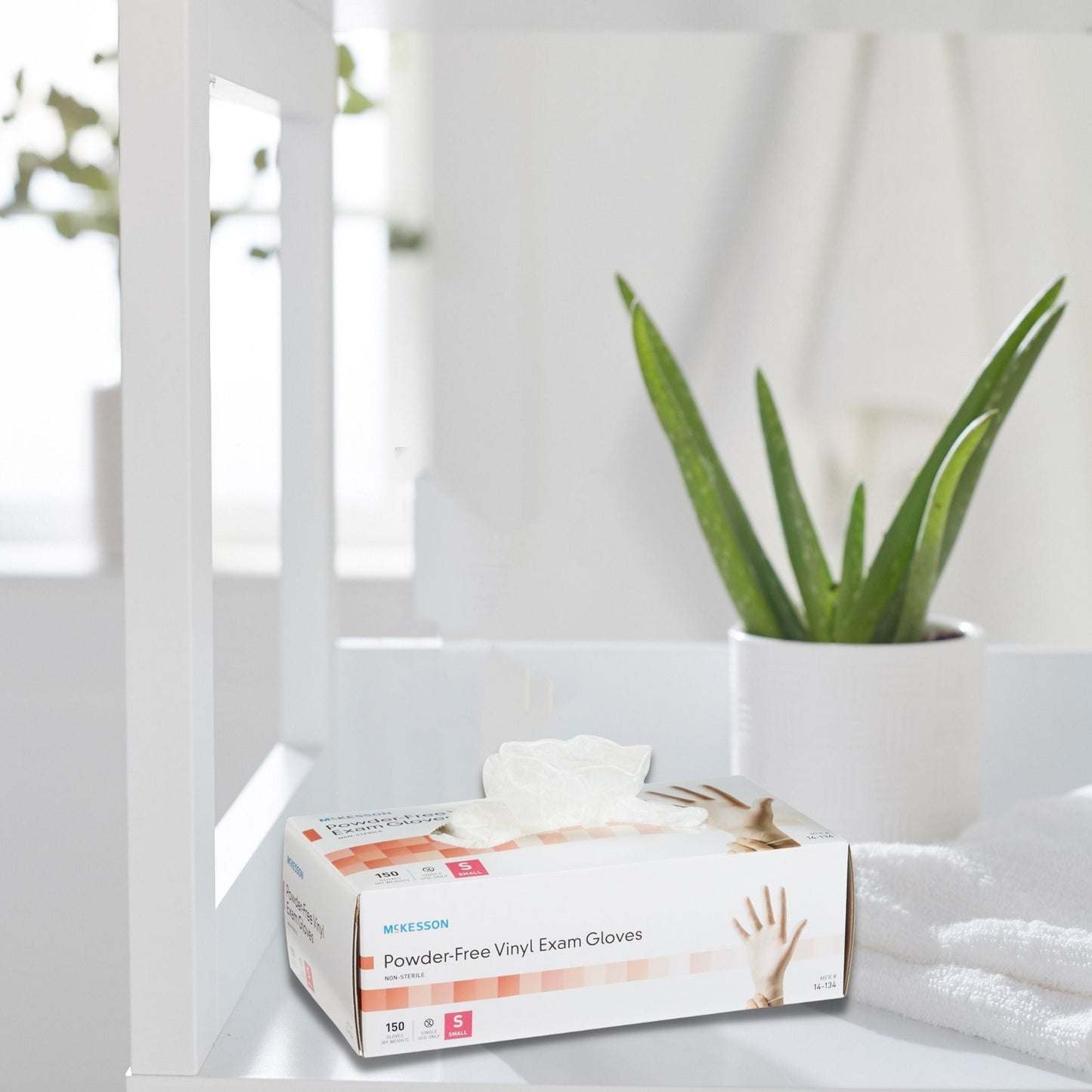 Exam Glove McKesson Small NonSterile Vinyl Standard Cuff Length Smooth Clear Not Rated, Packaging Type- Box