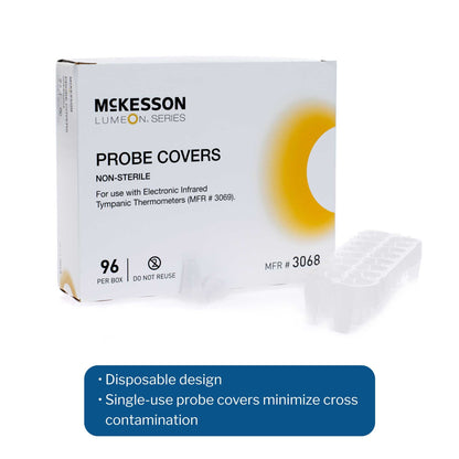 Tympanic Thermometer Probe Cover McKesson LUMEON For use with Tympanic Thermometers 96 per Box, Packaging Type- Box