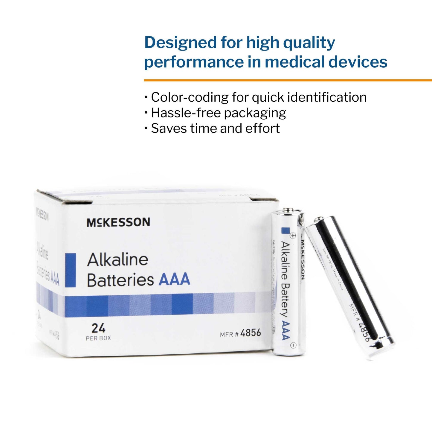 Alkaline Battery McKesson AAA Cell 1.5V Disposable 24 Pack, Packaging Type- Box