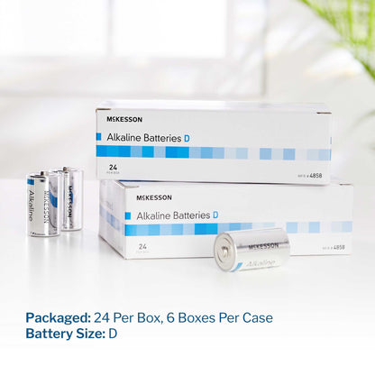 Alkaline Battery McKesson D Cell 1.5V Disposable 24 Pack, Packaging Type- Box