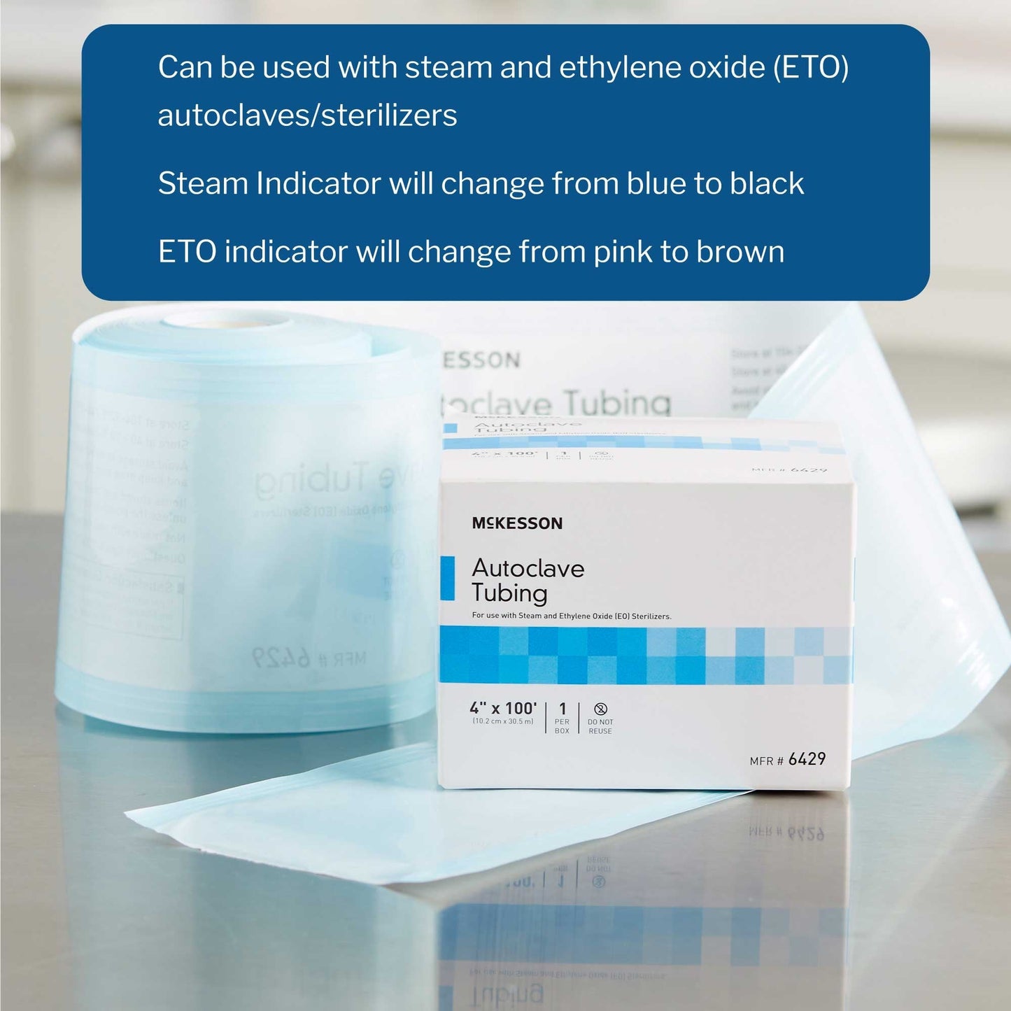 McKesson Sterilization Tubing 4 Inch X 100 Foot, Packaging Type- Box