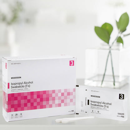 Impregnated Swabstick McKesson 70% Strength Isopropyl Alcohol Individual Packet Sterile, Packaging Type- Box