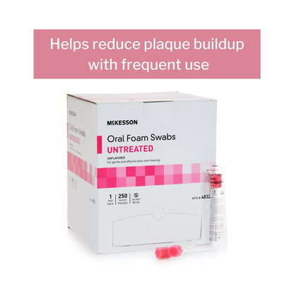 Oral Swab McKesson Untreated Foam Tip 1 per Pack, Packaging Type- Box