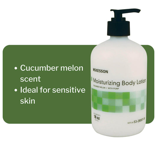 Hand and Body Moisturizer McKesson 18 oz. Pump Bottle Cucumber Melon Scent Lotion, Packaging Type- Each