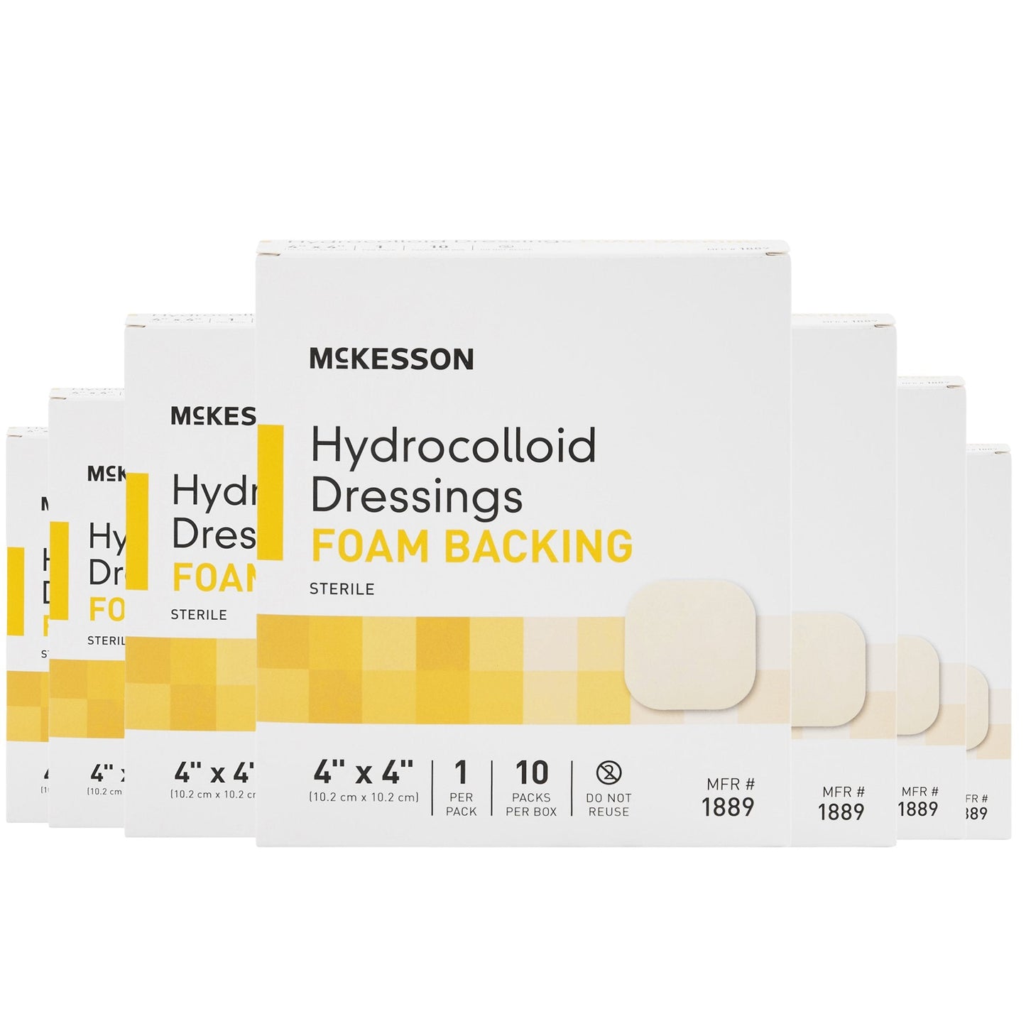 Hydrocolloid Dressing McKesson Foam Backing 4 X 4 Inch Square Hydrocolloid / Foam, Packaging Type- Each