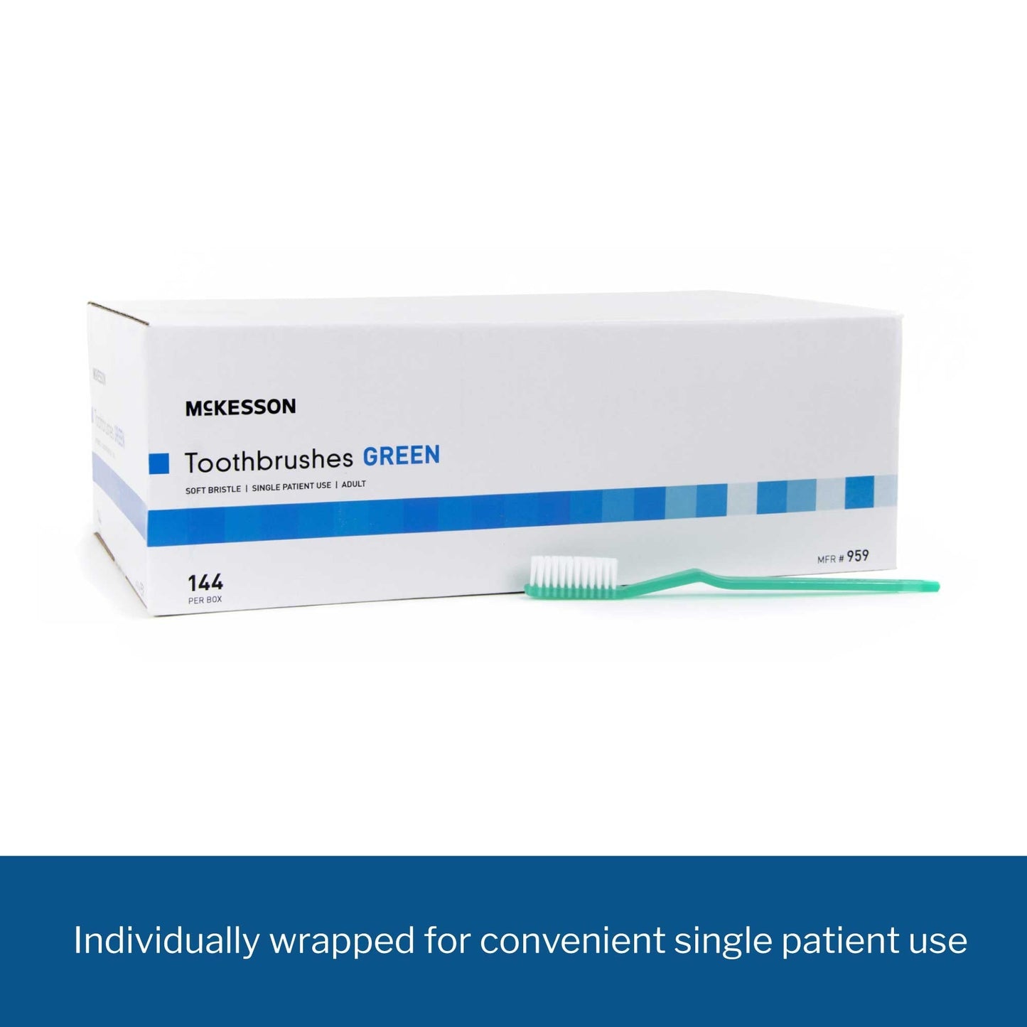 Toothbrush McKesson Green Adult Soft, Packaging Type- Box