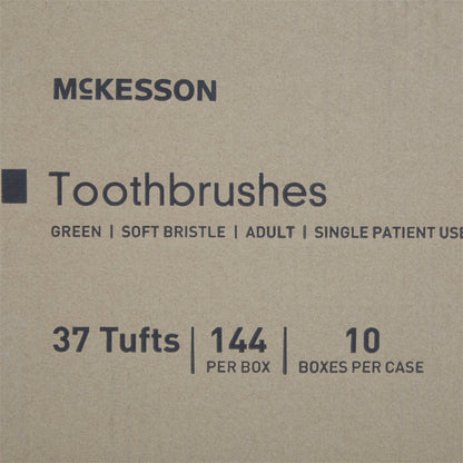 Toothbrush McKesson Green Adult Soft, Packaging Type- Each