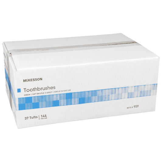 Toothbrush McKesson Green Adult Soft, Packaging Type- Each
