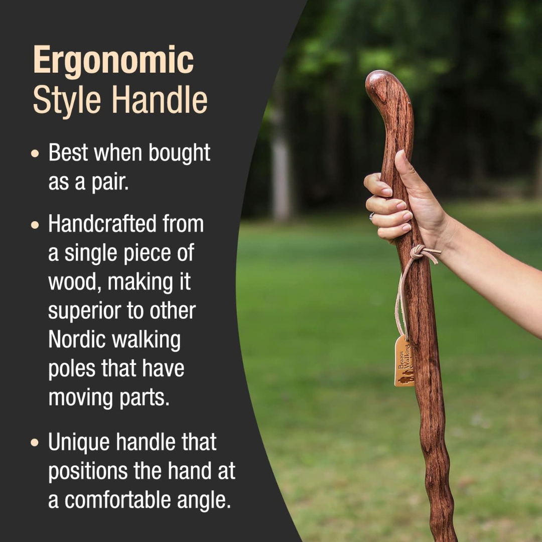 Walking Stick Brazos Twisted Wood 48 Inch Height Red