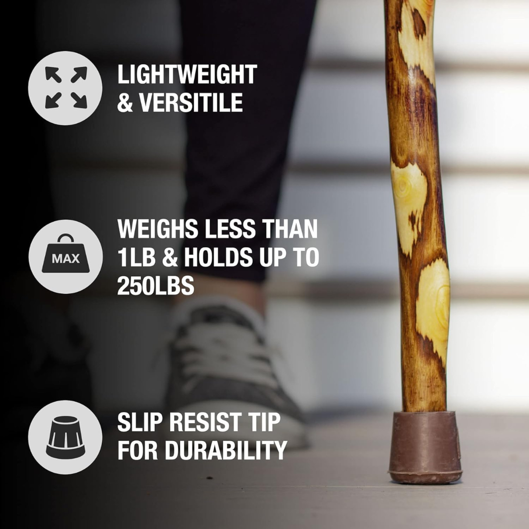 Walking Stick Brazos Free Form Wood 55 Inch Height Hawthorn