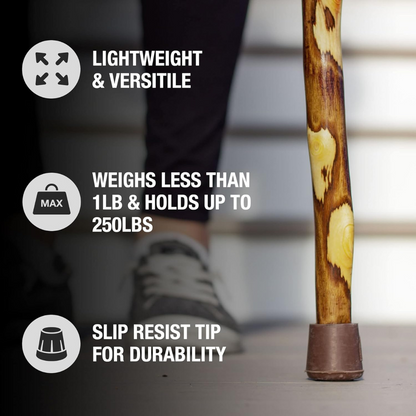 Walking Stick Brazos Free Form Wood 55 Inch Height Hawthorn