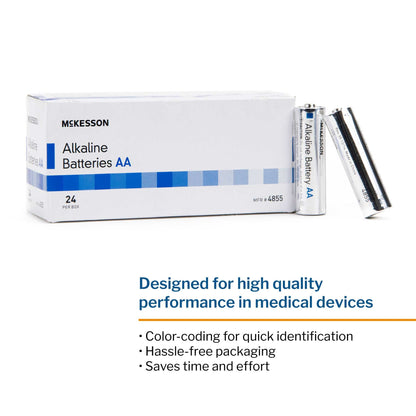 Alkaline Battery McKesson AA Cell 1.5V Disposable 24 Pack, Packaging Type- Each