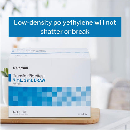 McKesson Transfer Pipette 7.5 mL 0.5 to 3 mL Graduation Increments NonSterile, Packaging Type- Box