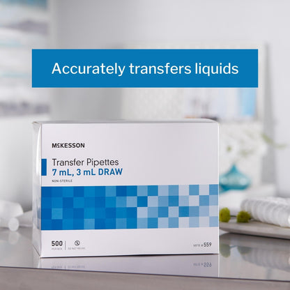McKesson Transfer Pipette 7.5 mL 0.5 to 3 mL Graduation Increments NonSterile, Packaging Type- Box