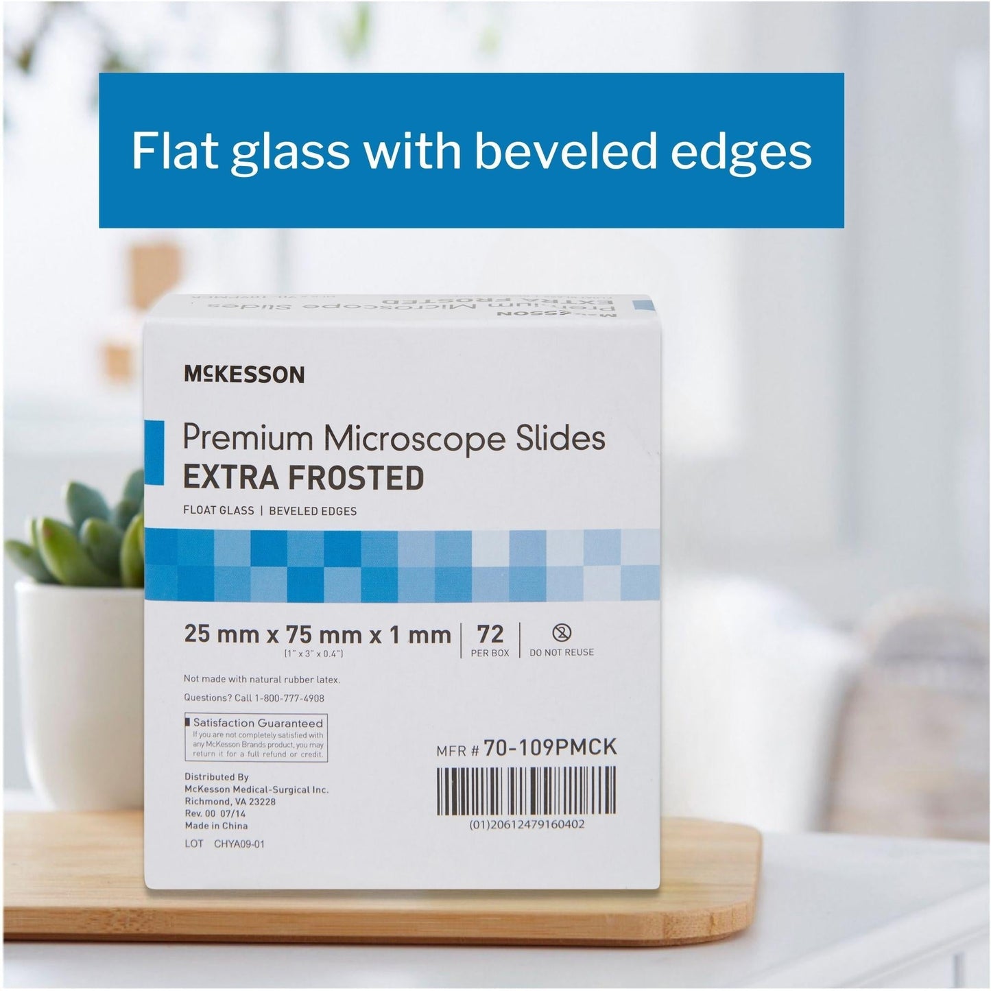 Microscope Slide McKesson 25 X 75 X 1 mm Extra-Frosted End, Packaging Type- Box