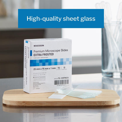 Microscope Slide McKesson 25 X 75 X 1 mm Extra-Frosted End, Packaging Type- Box