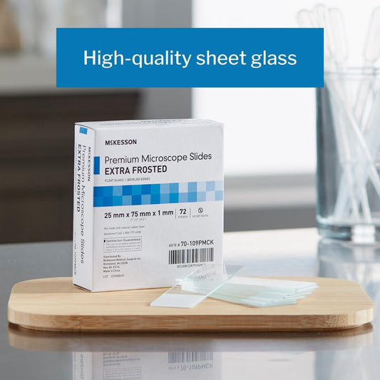 Microscope Slide McKesson 25 X 75 X 1 mm Extra-Frosted End, Packaging Type- Box