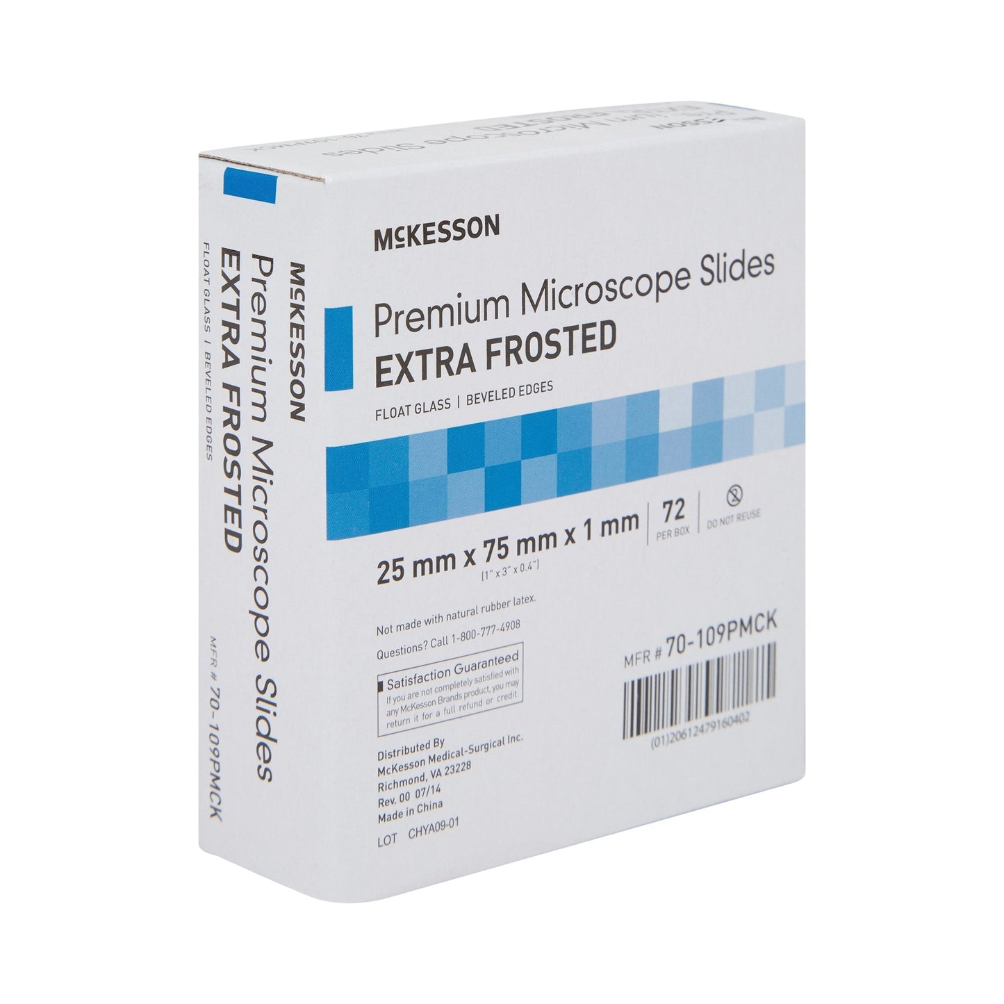 Microscope Slide McKesson 25 X 75 X 1 mm Extra-Frosted End, Packaging Type- Box