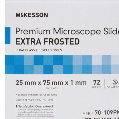 Microscope Slide McKesson 25 X 75 X 1 mm Extra-Frosted End, Packaging Type- Box