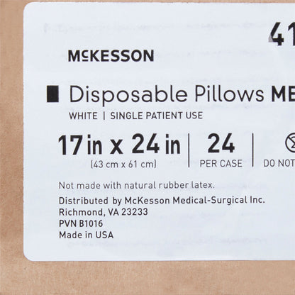 Bed Pillow McKesson 17 X 24 Inch White Disposable, Packaging Type- Each