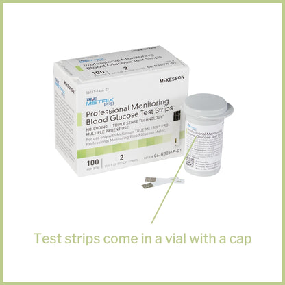 Blood Glucose Test Strips McKesson TRUE METRIX PRO 100 Strips per Pack, Packaging Type- Box
