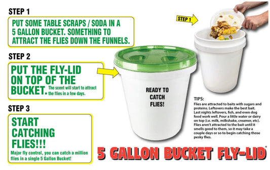 3 PACK – 5 Gallon Bucket Fly-Condo™- Turn any 5 gallon bucket into a Fly Trap - 3-pack-5-gallon-bucket-fly-condo™-turn-any-5-gallon-bucket-into-a-fly-trap