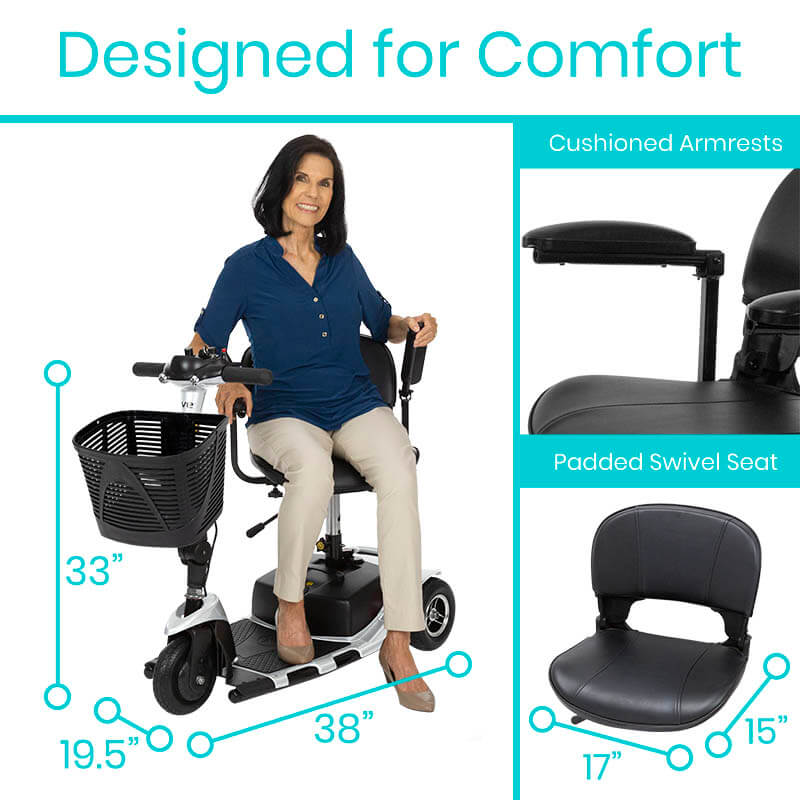 3 Wheel Mobility Scooter - Electric Long Range Powered Wheelchair - 3-wheel-mobility-scooter