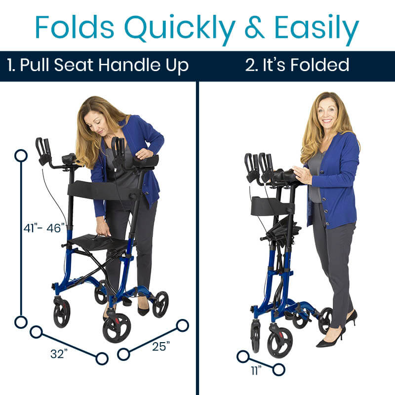 Upright Rollator - Walker with Foldable Transport Seat - upright-walker