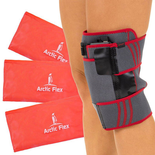 Heated Massaging Knee Brace - Gray - heated-massaging-knee-brace