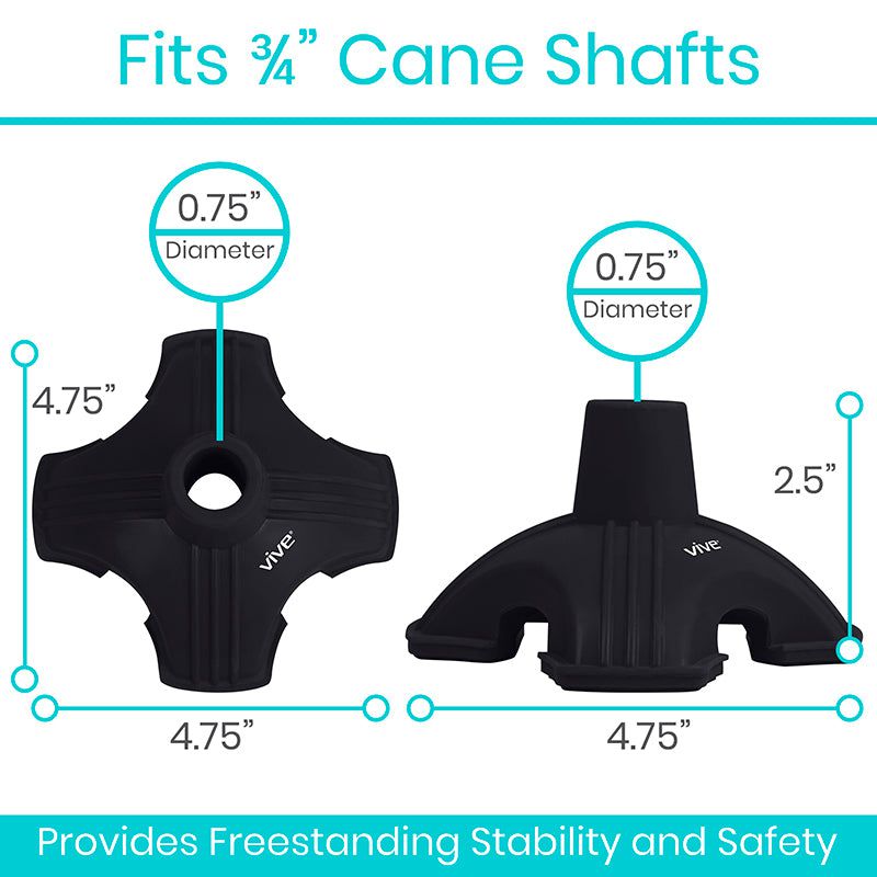 Standing Cane Tip - rubber-cane-tips-quad