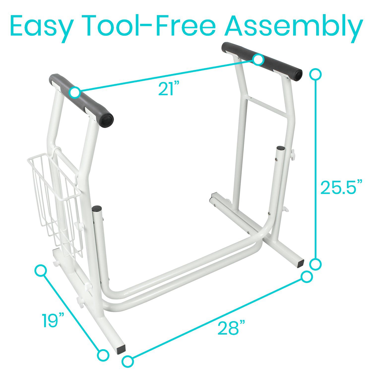 Stand Alone Toilet Rail - Lightweight & Portable - toilet-safety-rail