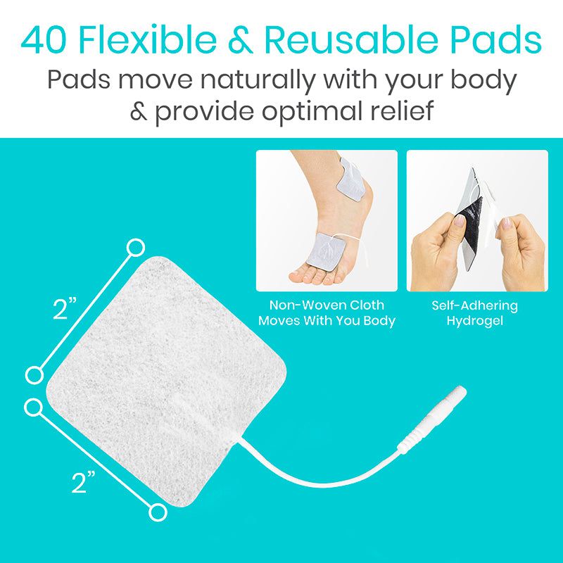 Lead Electrodes (2" x 2") - 10 Sets of 4 - electrodes-tens-unit-pads
