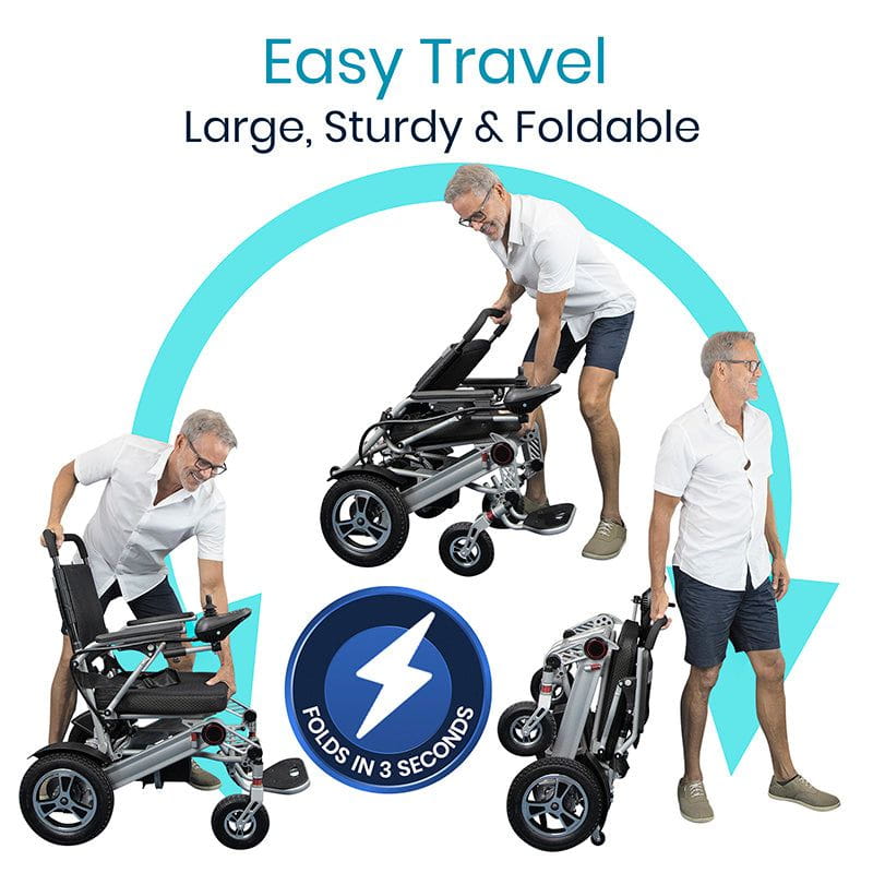 Power Wheelchair - Foldable Long Range Transport Aid - power-wheelchair