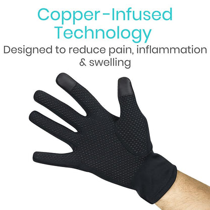 Copper Full Finger Arthritis Gloves - Large - copper-full-finger-arthritis-gloves