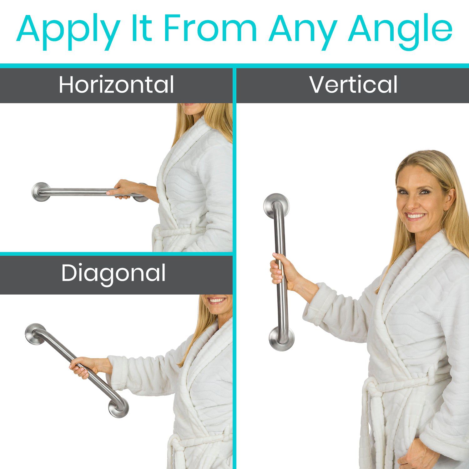 Metal Grab Bar - 12" - grab-bars