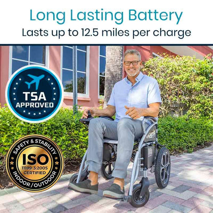 Compact Power Wheelchair - Foldable Long Range Transport Aid - folding-power-wheelchair