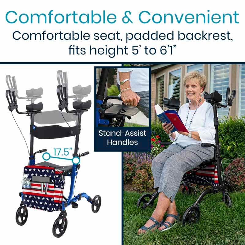 Upright Rollator - Walker with Foldable Transport Seat - upright-walker