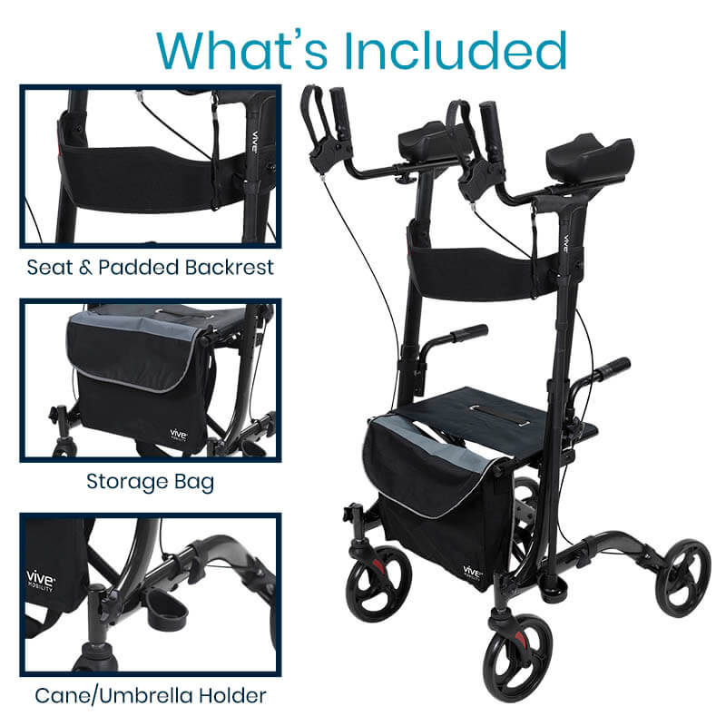 Upright Rollator - Walker with Foldable Transport Seat - upright-walker