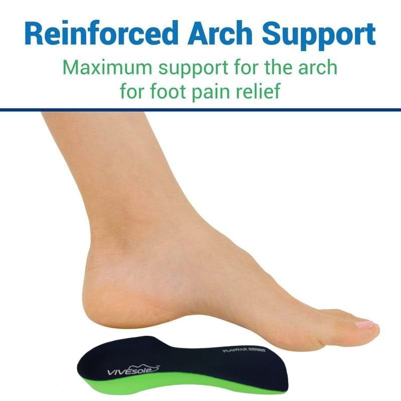 Plantar Series - 3/4 Length - Large: Men's: 9.5 - 11, Women's: 10.5 - 12 - arch-heel-inserts