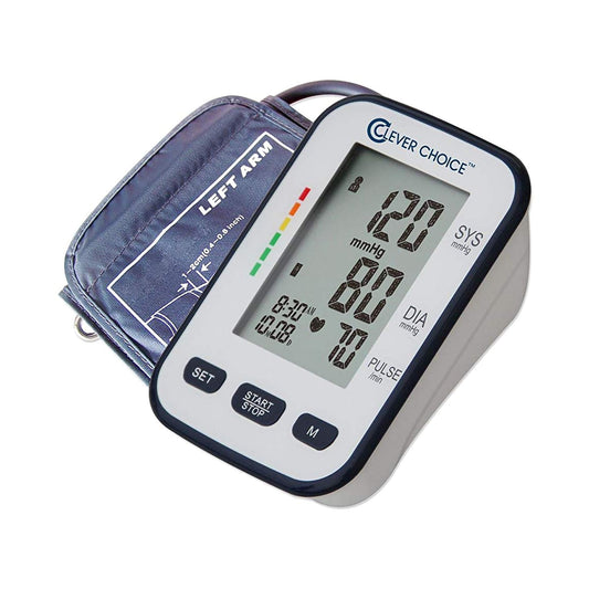 Home Automatic Digital Blood Pressure Monitor Clever Choice Large Cuff Nylon Cuff 23 - 40 cm Desk Model