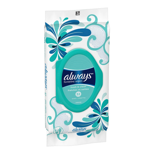 Feminine Hygiene Wipe Always Refresh Soft Pack Fresh Scent 32 Count Pack of 6