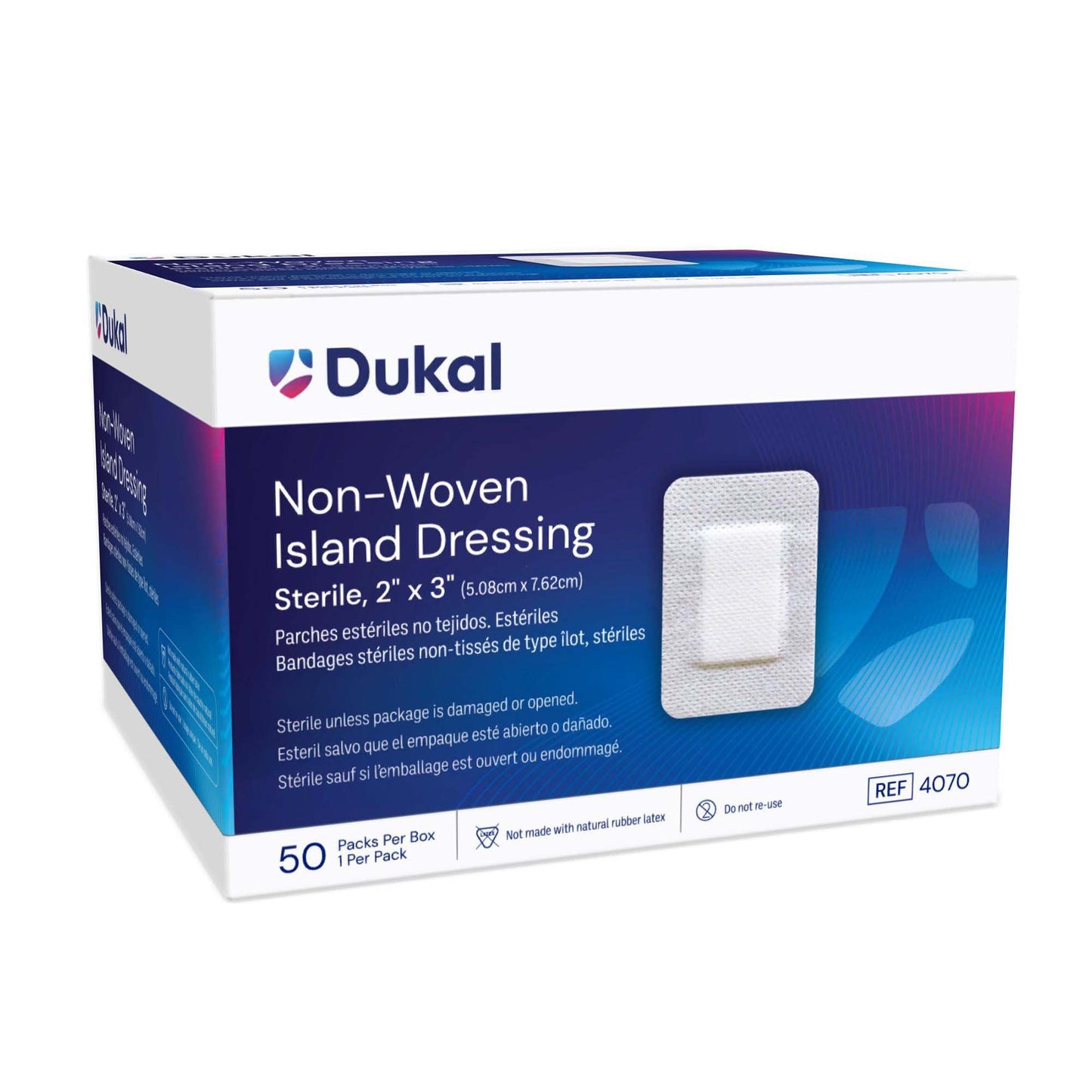 Island Dressing Dukal 2 X 3 Inch Rectangle Sterile, Packaging Type- Box