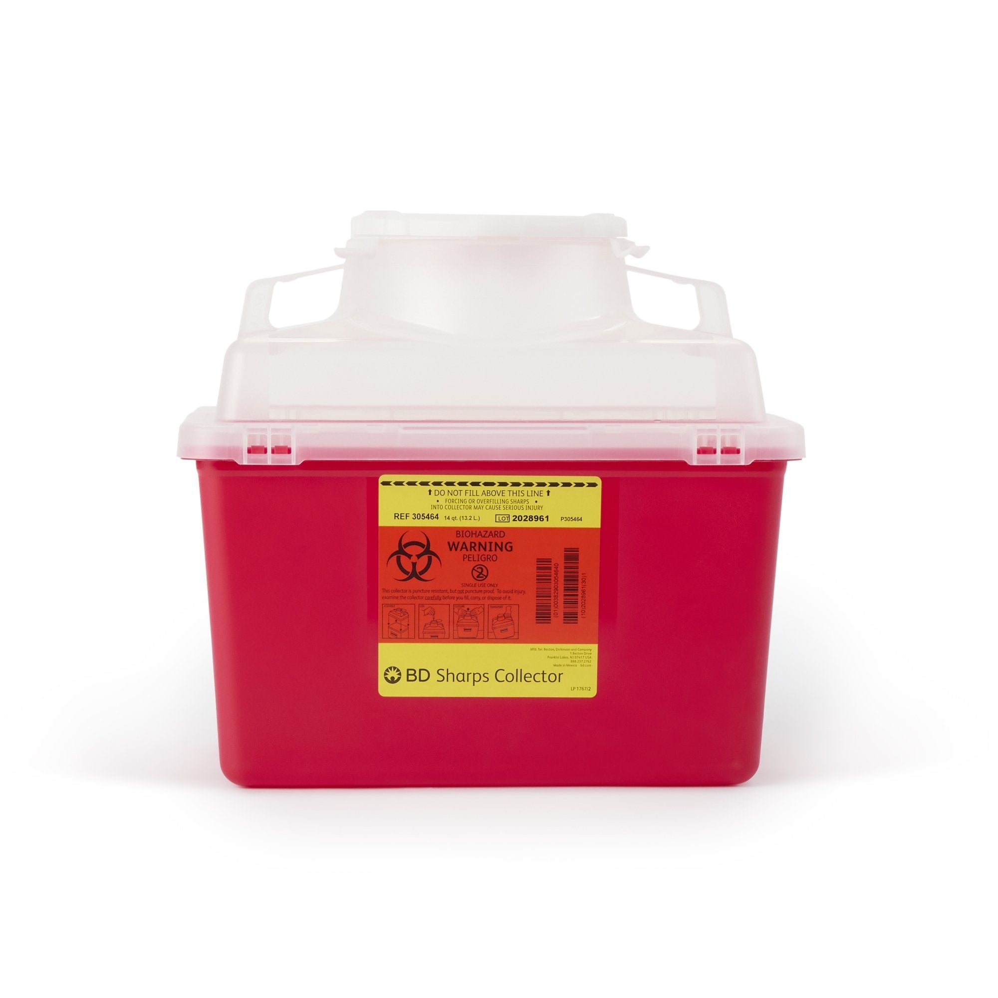 Sharps Container BD Red Base 11-1/2 H X 12-4/5 W X 8-4/5 D Inch ...