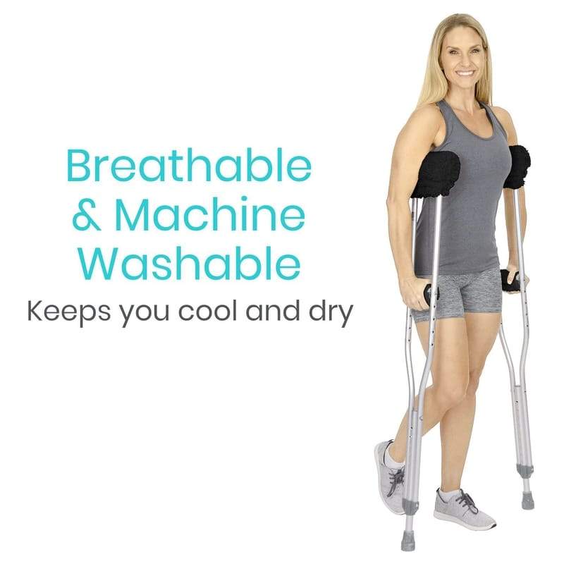 Sheepskin Crutch Pads - Grey - pads-for-crutches