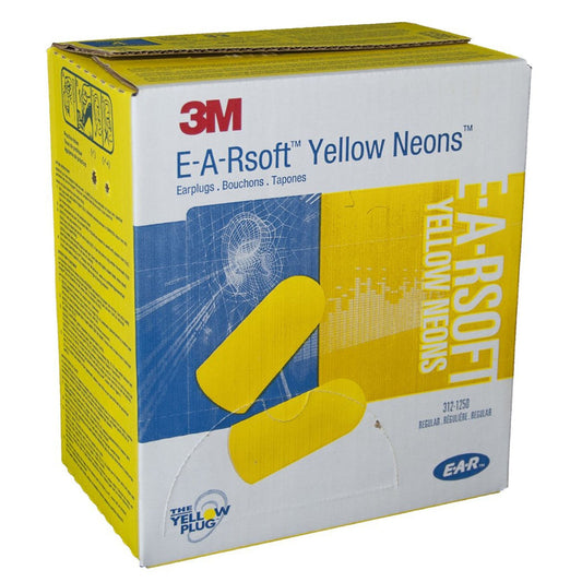 Ear Plugs 3M E-A-Rsoft Yellow Neons Cordless One Size Fits Most Yellow, Packaging Type- Box