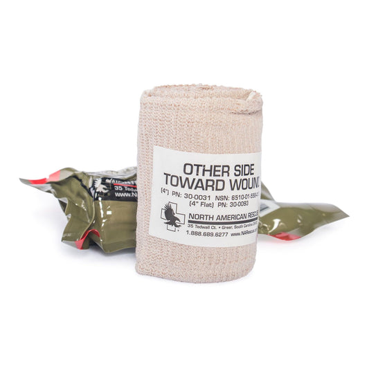 Trauma Pressure Dressing with Wrap ETD™ 4 X 70 Inch C-Clasp Closure Tan / White Sterile Standard Compression, Packaging Type- Each